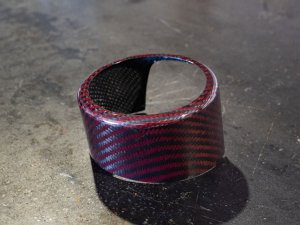 Alfa Romeo Stelvio Front Emblem Frame Cover - Carbon Fiber - Red Carbon